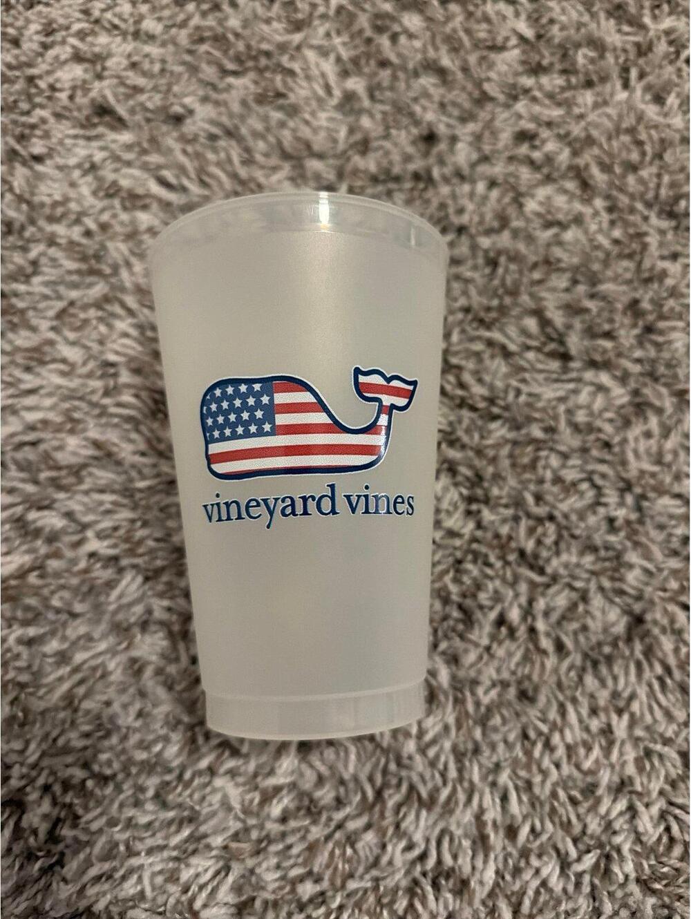 vineyard vines Clear Patriotic Whale Tumbler Cup